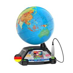 VTech Interaktiver Videoglobus &ndash; Weltkugel mit Bildschirm, akustischen und visuellen Lerninhalten (deutsche Version) &ndash; Ideal f&uuml;r die Einschulung &ndash; F&uuml;r Kinder ab 7 Jahren