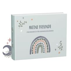 mintkind&reg; &bdquo;Meine Schulfreunde&ldquo; Freundebuch Schule M&auml;dchen & Jungen Mint Design | Freundschaftsbuch Grundschule | Meine Freunde Buch Geschenk zur Einschulung | Schulfreundebuch zum Ausf&uuml;llen