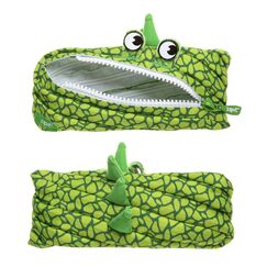 ZIPIT Dino Federm&auml;ppchen f&uuml;r Jungen, Gro&szlig;es M&auml;ppchen f&uuml;r die Schule, Monster Etui f&uuml;r Kinder, Federmappe Gr&uuml;n