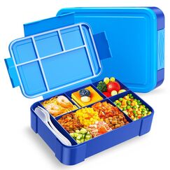 WayEee Brotdose Kinder mit F&auml;chern 1330ml Lunchbox Kinder Auslaufsicher Brotdose Kinder f&uuml;r Kindergarten & Schule (Blau)