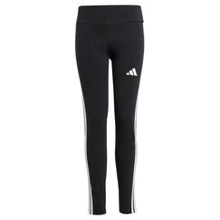 adidas Girl's ESSENTIALS 3 STRIPES LEGGINGS, Black/White, 14-15 Years