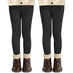 AMIYOYO 2er Pack M&auml;dchen Leggings High Waist Lang Sportsleggins Weiche Sport Leggings Elastisch Fitness Hose Bequem Tanzhose Basic f&uuml;r Kinder