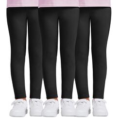 DDOBB Leggings M&auml;dchen, High Waist Leggins Kinder Sportleggins Lange 3er-Pack, Weich Elastisch Basic Sporthose Blickdichte Hose f&uuml;r Tanz Yoga Alltag(Schwarz*3, L=(8-10 Jahre))