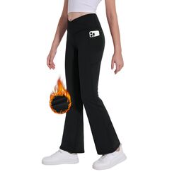 Desol Thermo Kreuzdesign Schlaghose M&auml;dchen mit Taschen f&uuml;r Teenager Thermoleggings Kinder f&uuml;r Sport und Yoga Sporthose M&auml;dchen Ideale Gymnastikhose und Jogginghose