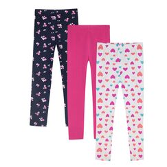 LiKing Kinder M&auml;dchen Leggings Hosen Blumenmuster Stretch aus Baumwolle 4539-B-122/128-3