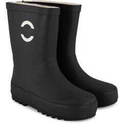 Mikk-line Gummistiefel Kinder 38 | Black Gef&uuml;tterte Regenstiefel | Wasserdichte Kinderstiefel | Regenschuhe