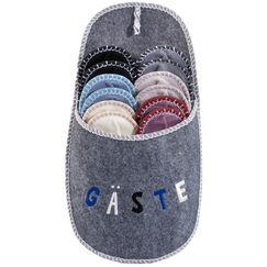 ONVAYA ABS G&auml;stehausschuhe Gast 6er Set | G&auml;stepantoffel | Hausschuhe | Pantoffel | G&auml;steschlappen | H&uuml;ttenschuh | Antirutsch | Filz