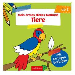 Mein erstes buntes Malbuch ab 2 – Tiere: Mit farbigen Vorlagen | Erstes Ausmalen mit einfachen Motiven (Malbuch ab 2 Jahren)