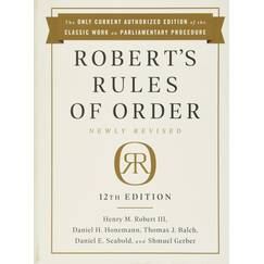 Robert's Rules of Order Newly Revised, 12th edition
