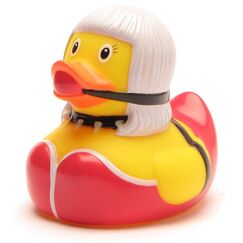 Duckshop I Badeente SM Bondage I QuietscheenteI L: 8,5 cm I inkl. Quietscheentchen -Schlüsselanhänger im Set I Geschenk Erwachsene I Präsent Sammler