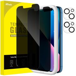 JETech Sichtschutz Schutzfolie für iPhone 13 6,1 Zoll mit Kamera Schutz, Anti-Spähen Gehärtetes Glas Displayschutz, Einfaches Installationswerkzeug, 2 Stück Jeweils