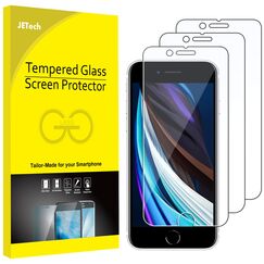 JETech Schutzfolie fur iPhone SE 3/2 (Modell 2022/2020) 4.7 Zoll, Folie Displayschutzfolie, 3 Stück