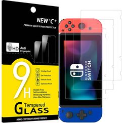 NEW'C 3 Stück für Nintendo Switch für Panzerglas, Frei von Kratzern, 9H Härte, HD Displayschutzfolie, 0.33mm Ultra-klar, Ultrabeständig