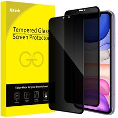 JETech Sichtschutz Full Screen für iPhone 11/XR 6,1 Zoll, Anti-Spy Panzer Schutz Glas Folie Schutzfolie, Kante zu Kante Displayschutz Hat Keinen Einfluss auf die Hülle, 2 Stück