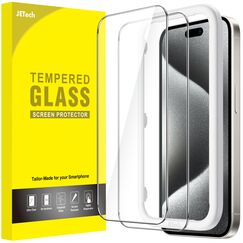 JETech Schutzfolie für iPhone 15 Pro 6,1 Zoll, Blasenfrei, Panzer Schutz Glas Folie Displayschutz mit Einfaches Installationswerkzeug, Hat Keinen Einfluss auf die Hülle, HD Klar, 2 Stück
