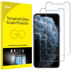 JETech Schutzfolie für iPhone 11 Pro Max und iPhone XS Max 6,5 Zoll, Panzer schutz Glas Folie Displayschutzfolie, 2-Stück