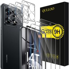 QULLOO Schutzfolie für Xiaomi Mi 14T Pro 5G, 3 Stück Displayschutzfolie mit 3 Stück Kameraschutz, 9H Härte Gehärtetes Glas HD Klar Schutzglas Anti-Kratzen Folie