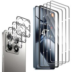 Wayneer Schutzfolie für Xiaomi 14T Pro für Panzerglas mit Rahmen Positionierhilfe, 3 Stück Panzer Schutz Glas & 3 Stück Kameraschutz, Anti-Kratzen Folie 9H Härte HD Folie