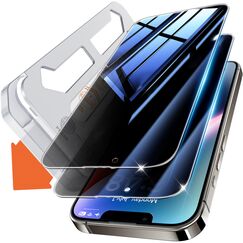 Tentoki Sichtschutz für Panzerglas iPhone 13/13 Pro/14/16e 6,1 Zoll, kompatibel mit Face ID, 25° Anti-Spionage Premium 9H Schutzglas Glas [Ultra-Privatsphäre] [Auto Dust-Elimination] [HD klar] 2 Stück