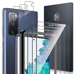 LK 6 Stück Schutzfolie Kompatibel mit Samsung Galaxy S20 FE Panzerglasfolie, 3 Schutzfolie und 3 Stück Kamera Displayschutzfolie, 9H Härte, HD Klar Glas Displayschutz, Kratzen