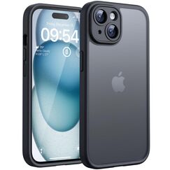 TOCOL für iPhone 15 Hülle, Vollständiger Kameraschutz Stoßfest Kratzfest Handyhülle für iPhone 15 Case, Schwarz