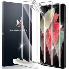 LK 3 Pack Displayschutzfolie für Samsung Galaxy S21 Ultra, Selbstheilende TPU-Folie, Anti-Kratzer, keine Blasen, Berührungsempfindlich, Unterstützung In-Display Fingerabdruck-Scanner
