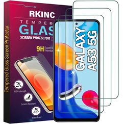 RKINC 3 Stück, Panzerglas Schutz Glas für Samsung Galaxy A53 5G, Panzer HD Displayschutzfolie, 0,33 mm kratzfest, splitterfrei, blasenfrei