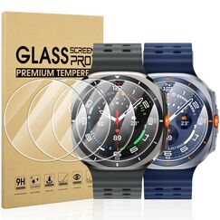 Diruite 4-Stück Schutzfolie für Samsung Galaxy Watch Ultra 47mm(2025/2024) Displayschutzfolie,Anti-Kratzen HD Gehärtetes Glas Schutz Glas Displayschutz