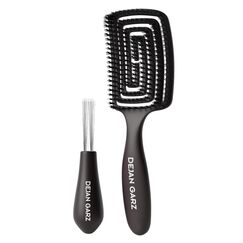 Dejan Garz B&uuml;rste mit veganen Borsten Schwarz (1 Stk) &ndash; Haarb&uuml;rste ohne Ziepen f&uuml;r alle Haartypen &ndash; Kopfhautschonend &ndash; Hair Brush f&uuml;r Glanz & Geschmeidigkeit inkl. Reinigungsb&uuml;rste