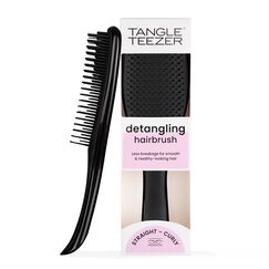Tangle Teezer Ultimate Detangler Haarb&uuml;rste &ndash; F&uuml;r Nasses & Trockenes Haar &ndash; Entwirrungsb&uuml;rste f&uuml;r Alle Haartypen &ndash; Zweistufige Borsten Reduzieren Haarbruch & Entfernen Knoten &ndash; Schwarz