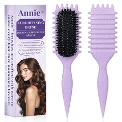 Lockenb&uuml;rste, curly hair brush F&uuml;r curly hair, locken b&uuml;rste Zum Definieren Beim Styling, Antistatisch Entwirren Ohne Ziepen, Ergonomischer Griff, haarb&uuml;rste F&uuml;r Frauen M&auml;nner (Lila)