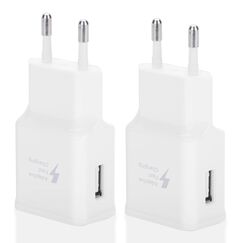2er Pack USB Ladegerät Stecker, Adaptives Schnell Ladegerät Ladestecker für Samsung S21/S20/S10/S6/S7/S8/S9/Edge/Plus/Active, A14/Note 8/9, Google Pixel 2/3/XL und andere Smartphones/Geräte