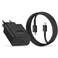 45W Schnellladegerät Ladekabel für Samsung Galaxy S25 S24 S23 S22 S21 S20 FE S10 S9 S8 A55 A54 A53 A52 A51 A50 A34 A33 A23 A13 A12,2M USB C Schnellladekabel mit Netzteil Ladegerät Adapter Fast Charger