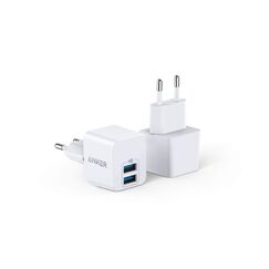 Anker 12W Mini Duales Ladegerät 2 Pack, Extrem kompaktes USB Wandladegerät, 2,5A Leistung für iPhone 16/15 Serie, iPad Pro/Air 2/Mini 4, Galaxy S24/S23 Serie, und viele mehr