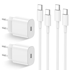 USB C Ladegerät Ladekabel für iPhone 17/17 Air/16 Pro/16 Pro Max/16 Plus/15 Pro/15 Pro Max/15 Plus, iPad, MacBook, Samsung, 2Pack 20W USB C Power Adapter Schnellladegerät mit Schnellladekabel 2M