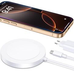 Ladegerät Wireless Charger für iPhone: Ladestation Induktive kabellos Ladepad Kompatibel mit iPhone 17 Air 16e 16 15 14 13 12 und für Air Pods 4 3 2 Pro mit 20W Schnelles Adapter