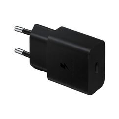 Samsung 15 Watt USB Type-C Schnellladeadapter, Ladegerät mit Datenkabel, Schwarz
