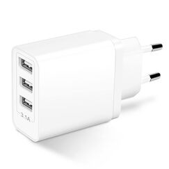 USB Stecker Ladegerät, ARCCRA Mehrfach 3-Port 15.5W USB Adapter Steckdose 5V 3.1A-2A-1A Charger Plug Netzstecker Netzteil Ladestecker für iPhone, Airpods, iPad, Samsung, Xiaomi, Tablet, Handys