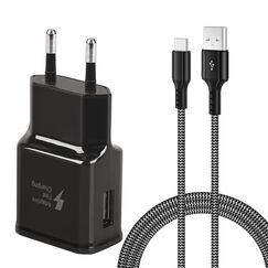KAIMENGLONG Ladegerät Fast Charge Schnellladegerät Netzteil mit 2M USB Typ C Nylon Ladekabel für Samsung Galaxy S21 S21FE S21+ S20FE S20 Ultra S10 S9 S8/Note 10/9/8/A72 A71 A52 A51,Google Pixel