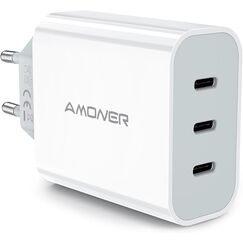 USB C Ladegerät 35W, 3-Port USB C Netzteil/Stecker/Adapter, Schnellladegerät Kompatibel iPhone 17 16 15 14 13 12 11,PD3.0 Samsung S23/S22, Xiaomi, Google Pixel 7/6, iPad Power Adapter