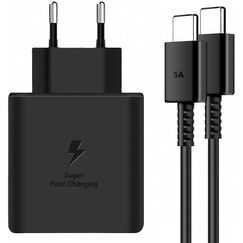 45W Schnellladegerät, Ladegerät für Samsung Galaxy S24,S23,S22 Ultra,Tab S9 S8 S7 Ultra,Z Fold Flip 5/4 und Andere Handy,USB C Schnellladekabel 2M,Super Fast Charger Adapter mit Ladekabel - Schwarz