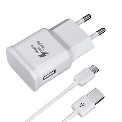 USB Ladegerät mit 1,5m Ladekabel USB C Für Samsung Galaxy A16 A15 A14 A05s A04s A55 A54 A53 A52s A35 A34 A33 M53 M33 M23 S8 S8+ S9 Plus S10 S10e Schnellladekabel (Weiß)