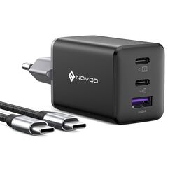 NOVOO 67W USB C Ladegerät GaN Ⅲ USB C Netzteil 3-Port mit Schnellladeleistung Kompaktes Reisen kompatibel MacBook Pro/Air,iPad Pro,Pixel,ThinkPad,Dell XPS 13,Samsung,iPhone 16,Galaxy S24,Steam Deck