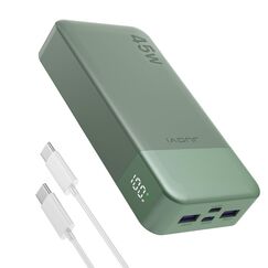JUOVI Tragbare Powerbank 20000mAh Schnellladefunktion, 45W Akku Pack Power Bank Schnellladen 2 USB-C 2 USB-A mit LED-Anzeige, Akkubank Kompatibel mit Smartphone, Laptop, Tablet, Notebook J2621 (Grün)