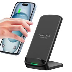 NANAMI Fast Wireless Charger, 15W Induktive Ladestation für Samsung Galaxy S26/S25/S24/S23/S22/S22+/S21/S20/S10/S9/S8/S7 Note 20, für iPhone 17/Air/16/15/14/13/12/11/X/XS/XR/8/8 Plus Google Pixel LG