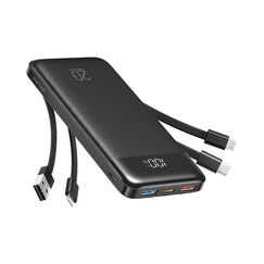 Charmast Power Bank, 22,5W Powerbank 20000mAh mit 4 Kabel und LED-Display, USB C PD3.0 QC4.0 Externe Handyakkus mit 6 Ausgängen Kompatibel mit iPhone 17 16 15 14 13 12 Pro Max Plus Samsung S24 Tablet