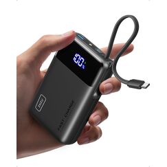 INIU 45W Power Bank, Ultra Klein 20000mAh Powerbank mit Integriertem USB C Kabel, Schnellladen Externe Handyakkus, Flugzeug Geeignet, Reise-Essential für iPhone 17 16 15, Samsung S22, Xiaomi, iPad etc