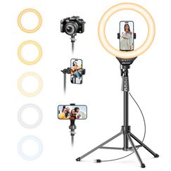 UBeesize Ringlicht mit Stativ, 12 Zoll Selfie Ringlicht mit 62 Zoll Stativ Ständer für Videoaufnahmen und Live Stream Berühren Kompatibel Handys, Kameras und Webcams