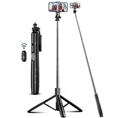 180cm Handy Stativ Ständer & Selfie Stick, Handyhalter mit Abnehmbarer Fernbedienung, Smartphone Stative, Tripod für iPhone, Handystativ Kompatibel mit iPhone Android Smartphones, Camera