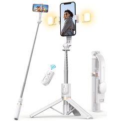 Selfie Stick mit Bluetooth Fernbedienung, Erweiterbarer Extra Lang Reisen Stativ für Smartphone, 360° Drehbare Handystativhalter Kompatibel mit Smartphones, Action-Kamera